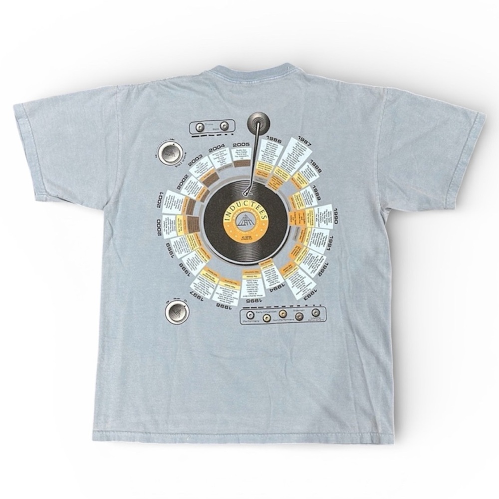 Vintage Cleveland Rock and Roll Hall of Fame Turn Table Timeline T-Shirt - M